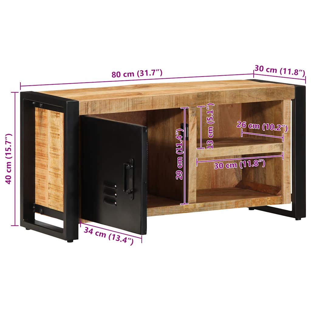 ντουλάπι τηλεόρασης vidaXL 80x30x40 cm Στερεό ακατέργαστο ξύλο Mango