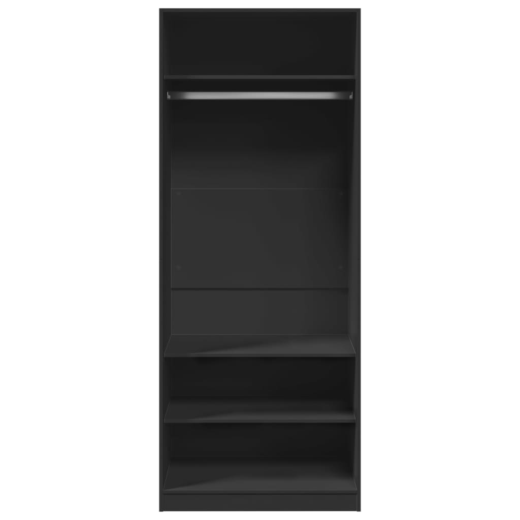 vidaXL Ντουλάπα Μαύρη 80x50x200 εκ. από Επεξεργασμένο Ξύλο