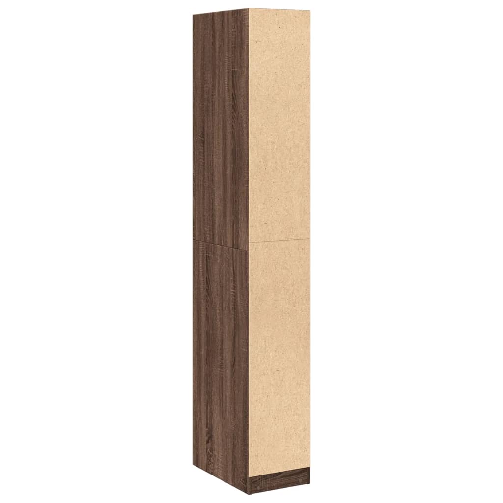 vidaXL Ντουλάπα Καφέ Δρυς 30x50x200 εκ. από Επεξεργασμένο Ξύλο