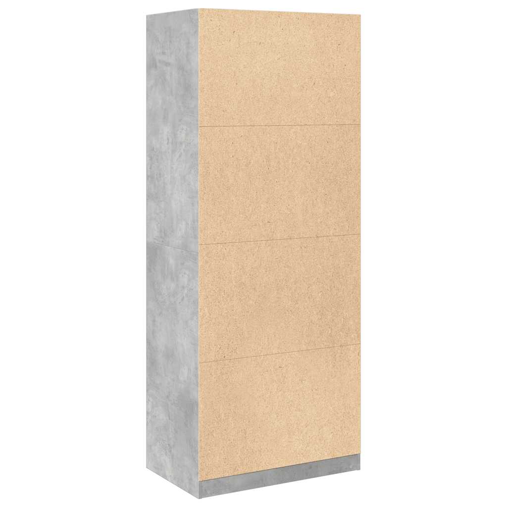 vidaXL Ντουλάπα Γκρι του Σκυροδέματος 80x50x200 εκ. Επεξεργασμένο Ξύλο