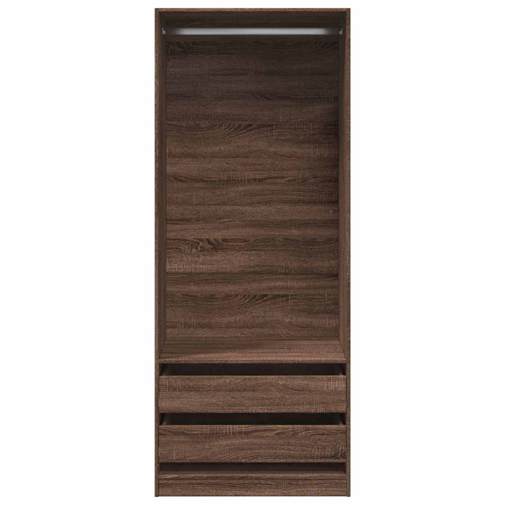 vidaXL Ντουλάπα Καφέ Δρυς 80x50x200 εκ. από Επεξεργασμένο Ξύλο