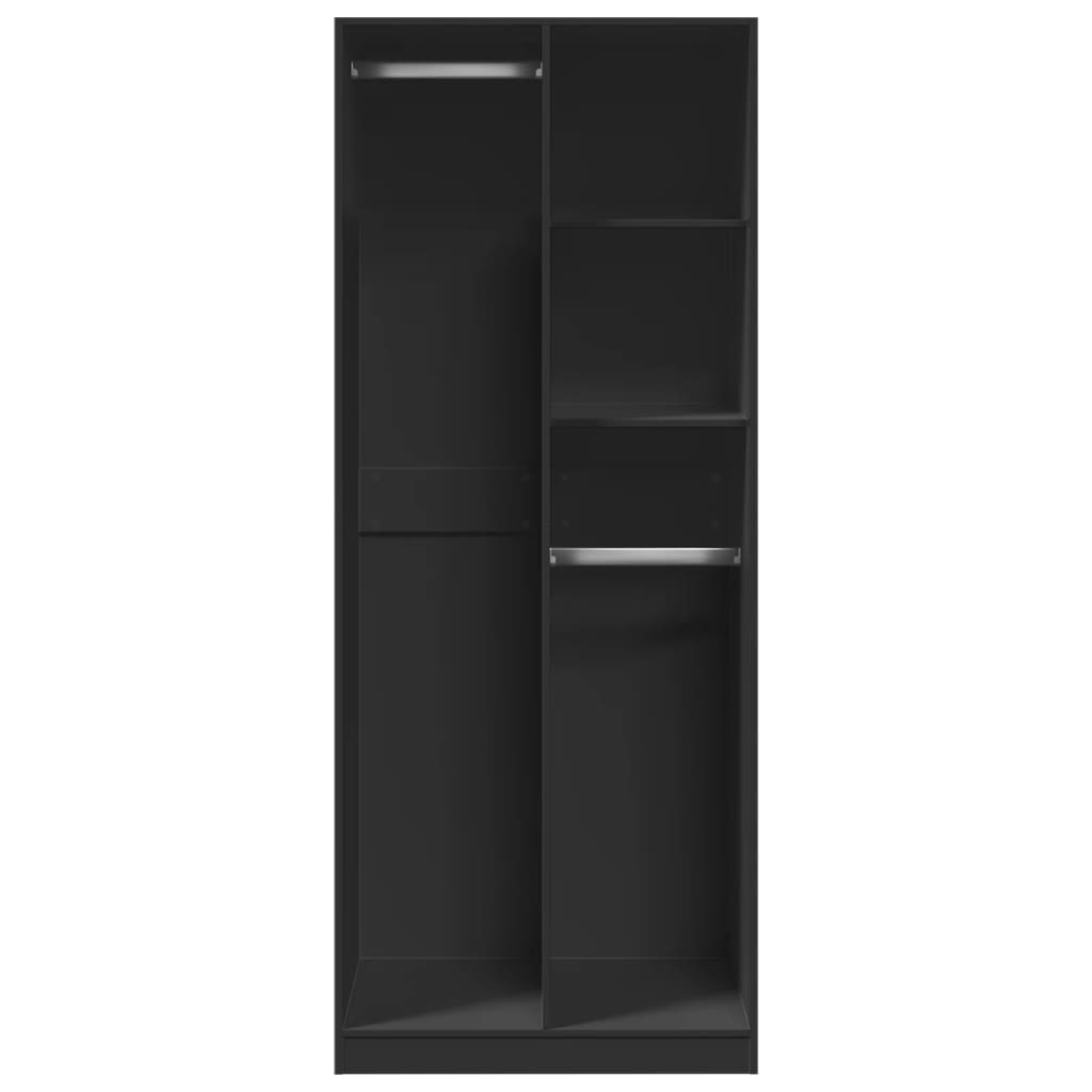 vidaXL Ντουλάπα Μαύρη 80x50x200 εκ. από Επεξεργασμένο Ξύλο