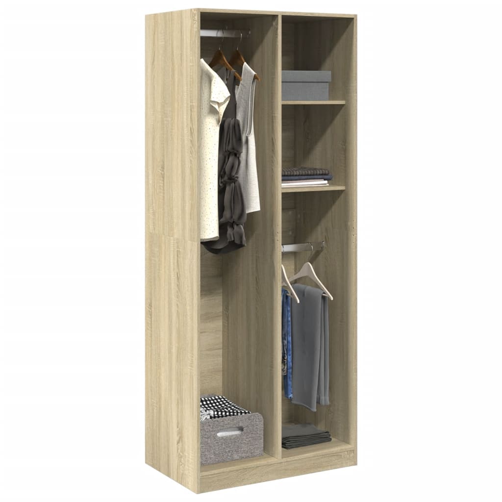 vidaXL Ντουλάπα Χρώμα Sonoma Δρυς 80x50x200 εκ. από Επεξ. Ξύλο