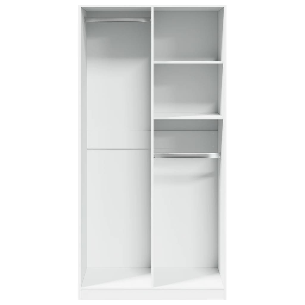 vidaXL Ντουλάπα Λευκή 100x50x200 εκ. από Επεξεργασμένο Ξύλο