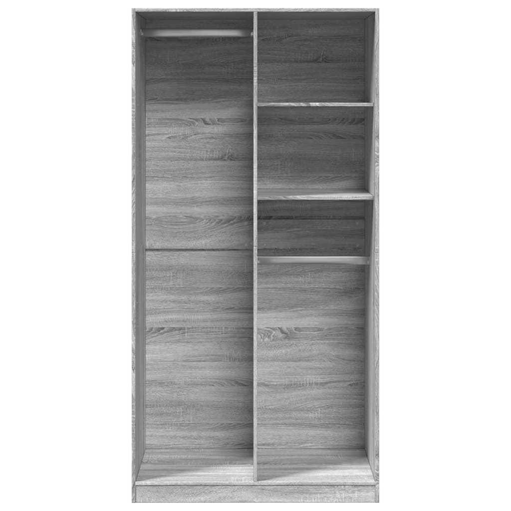 vidaXL Ντουλάπα Γκρι Sonoma 100 x 50 x 200 εκ. από Επεξεργασμένο Ξύλο