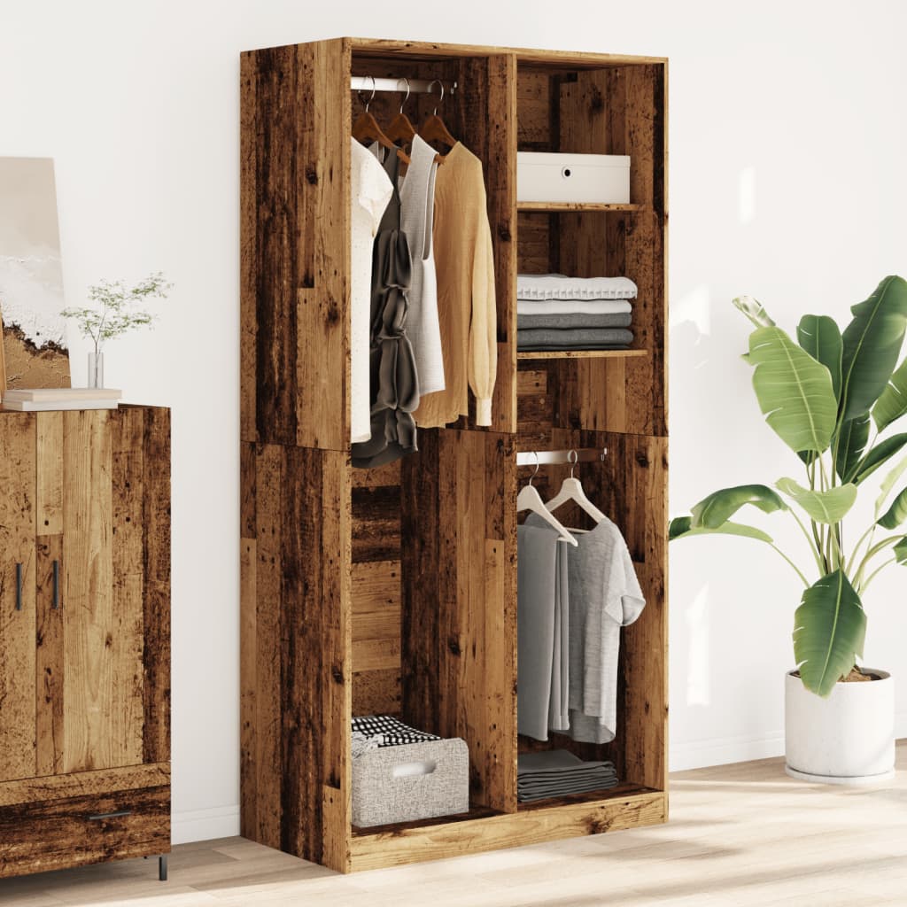 vidaXL Ντουλάπα Όψη Παλαιού Ξύλου 100x50x200εκ. από Επεξεργασμένο Ξύλο