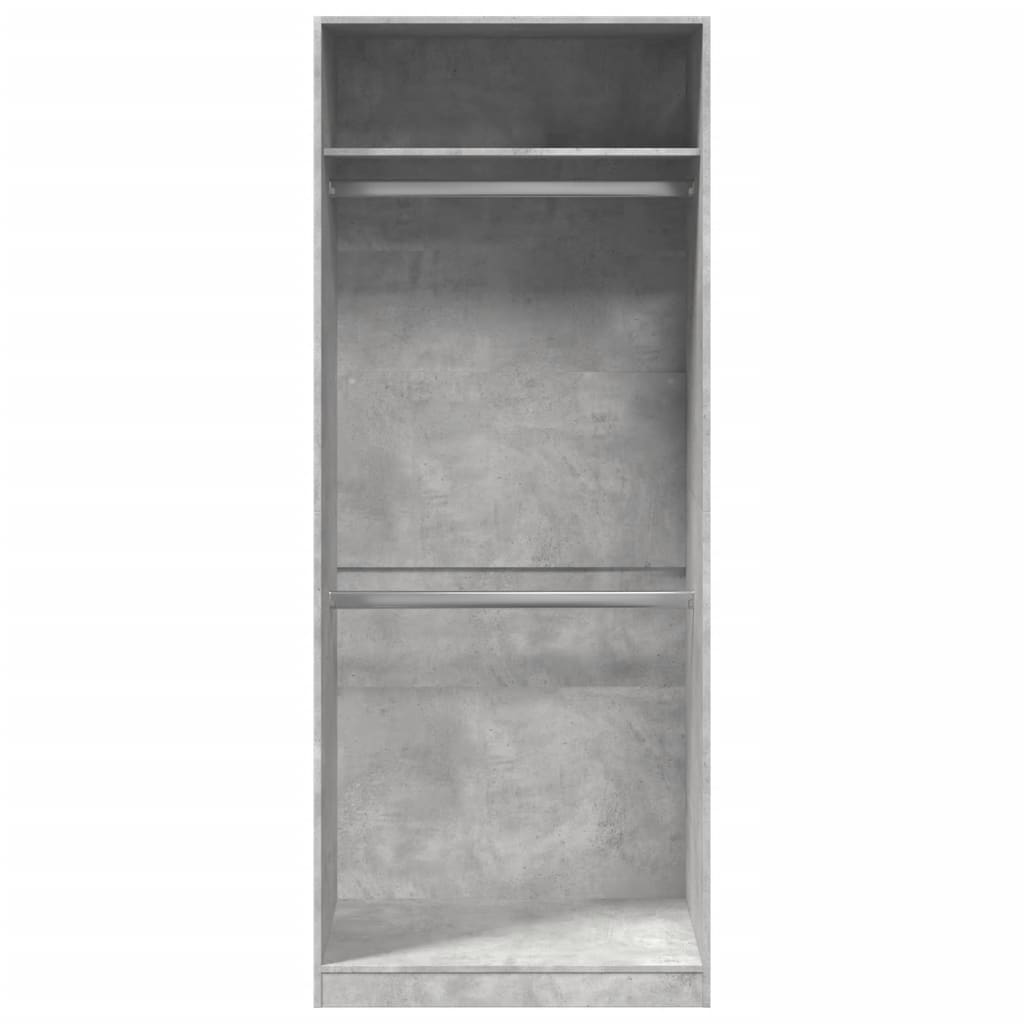vidaXL Ντουλάπα Γκρι του Σκυροδέματος 80x50x200 εκ. Επεξεργασμένο Ξύλο