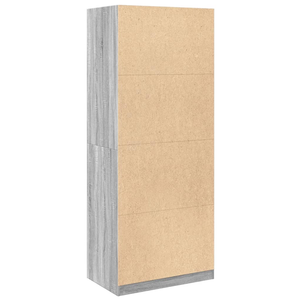 vidaXL Ντουλάπα Γκρι Sonoma 80x50x200 εκ. από Επεξεργασμένο Ξύλο