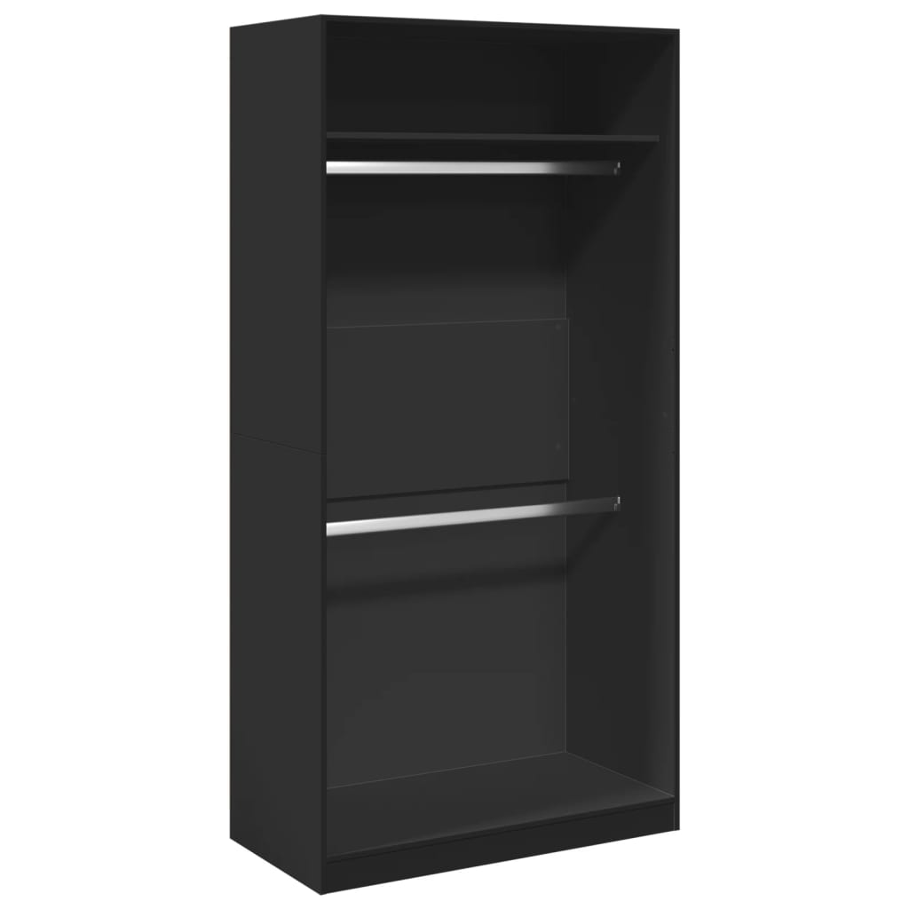 vidaXL Ντουλάπα Μαύρη 100x50x200 εκ. από Επεξεργασμένο Ξύλο