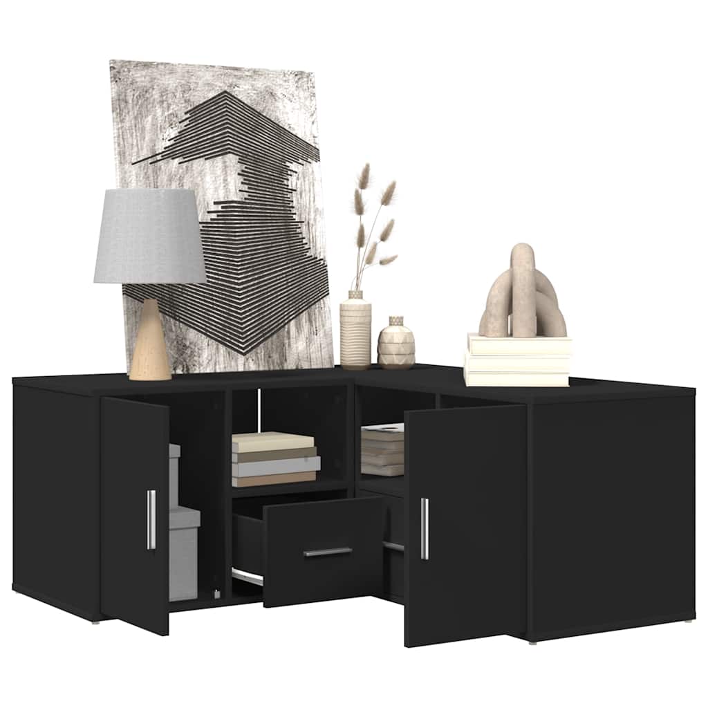 vidaXL Ντουλάπι Γωνιακό Μαύρο 160x40x45 εκ. από Επεξεργασμένο Ξύλο