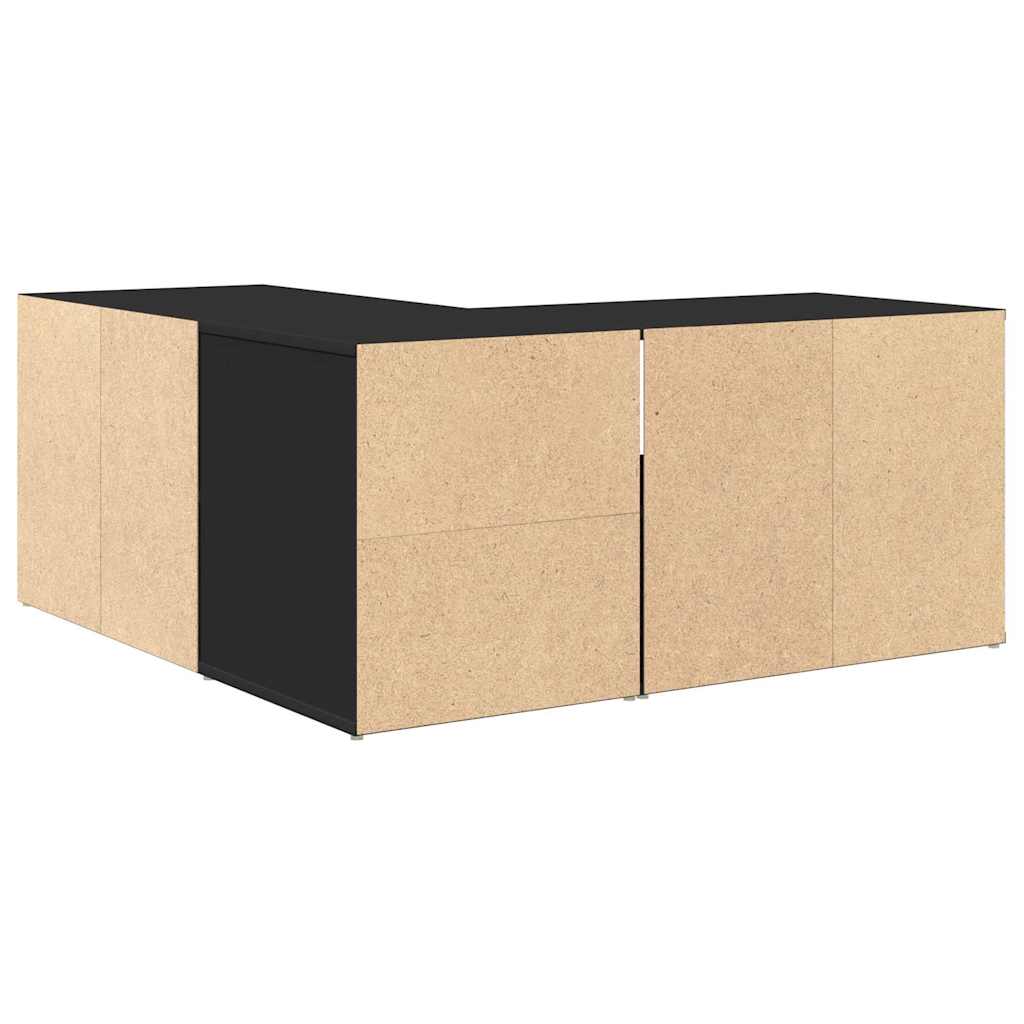 vidaXL Ντουλάπι Γωνιακό Μαύρο 160x40x45 εκ. από Επεξεργασμένο Ξύλο