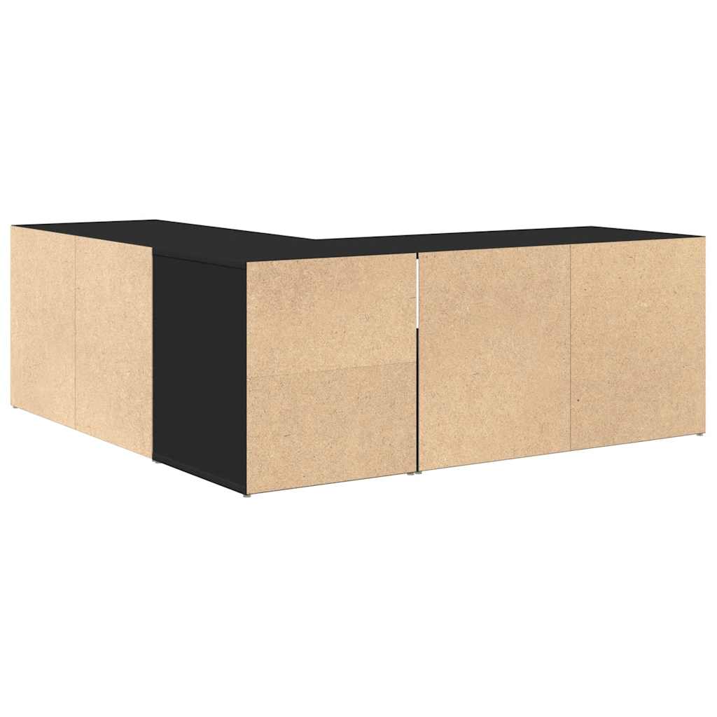 vidaXL Ντουλάπι Γωνιακό Μαύρο 200x40x45 εκ. από Επεξεργασμένο Ξύλο