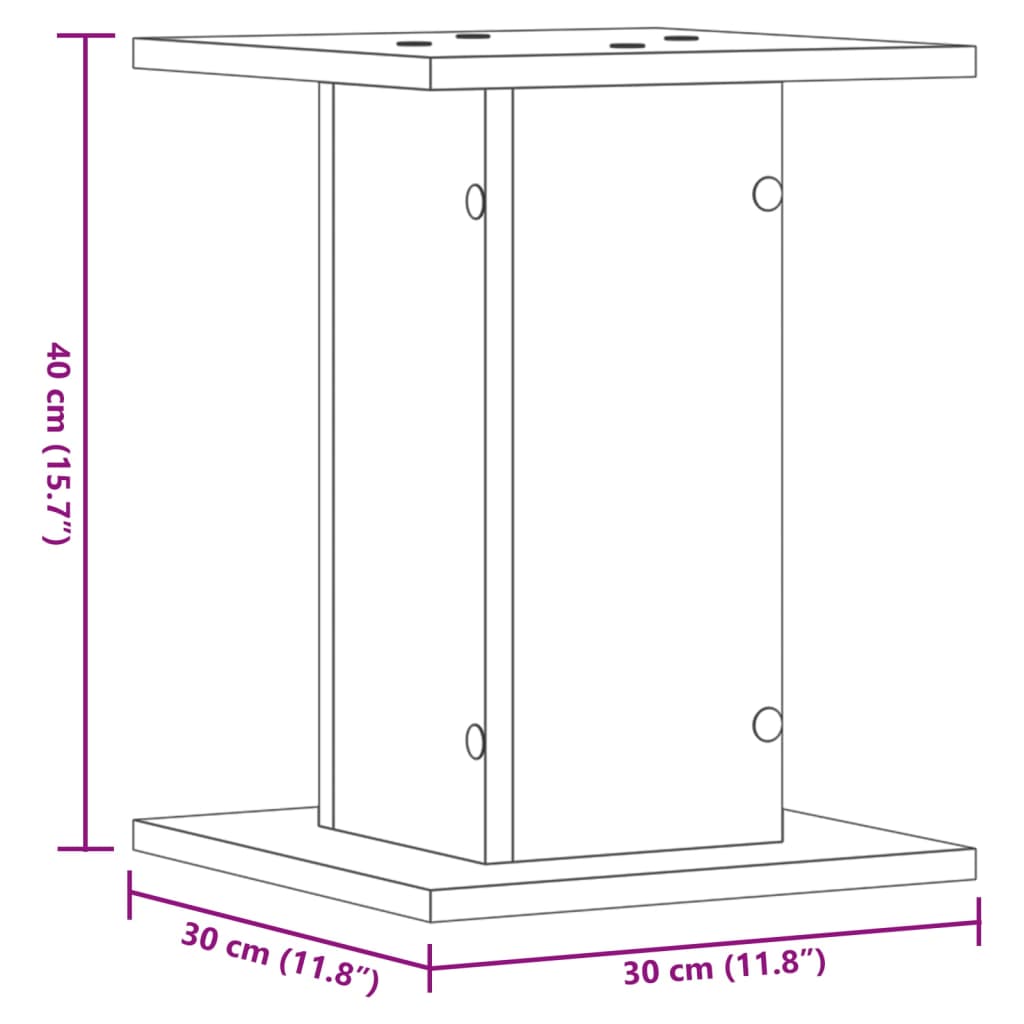 vidaXL Βάσεις Φυτών 2 τεμ. Λευκές 30x30x40 εκ. από Επεξεργασμένο Ξύλο