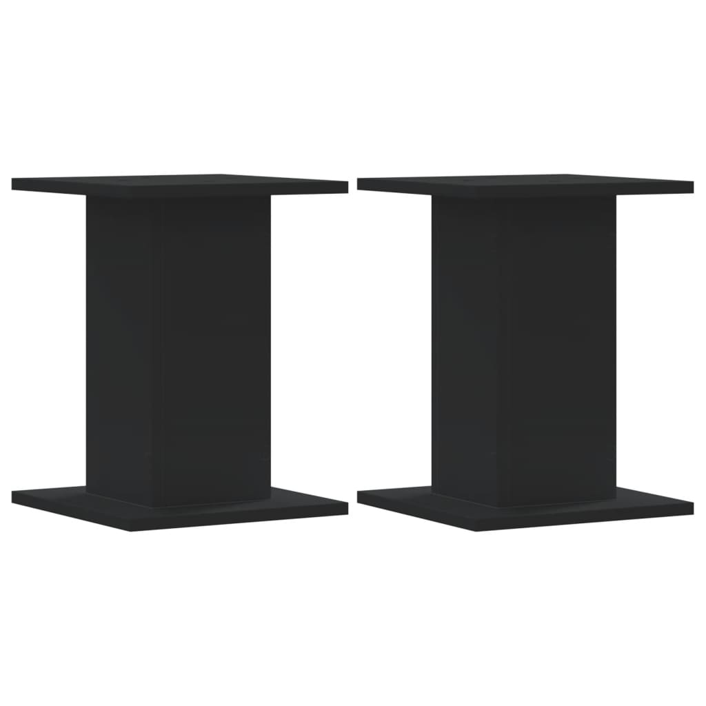 vidaXL Βάσεις Φυτών 2 τεμ. Μαύρες 30x30x40 εκ. από Επεξεργασμένο Ξύλο