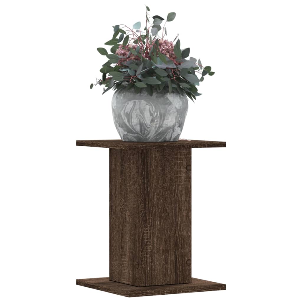 vidaXL Βάσεις Φυτών 2 Τεμ. Καφέ Δρυς 30x30x40 εκ. Επεξεργασμένο Ξύλο
