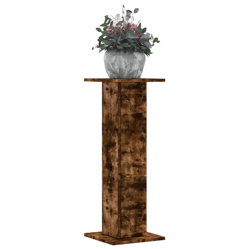 vidaXL Βάσεις Φυτών 2Τεμ. Καπνιστή Δρυς 30x30x80εκ. Επεξεργασμένο Ξύλο