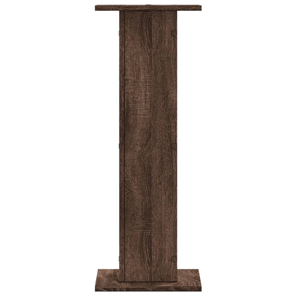 vidaXL Βάσεις Φυτών 2 Τεμ. Καφέ Δρυς 30x30x80 εκ. Επεξεργασμένο Ξύλο