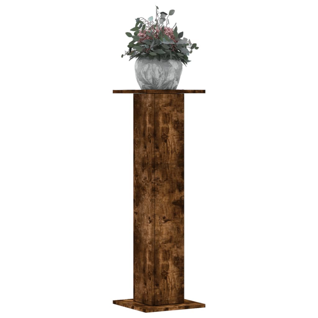 vidaXL Βάσεις Φυτών 2Τεμ. Καπνιστή Δρυς 30x30x95εκ. Επεξεργασμένο Ξύλο