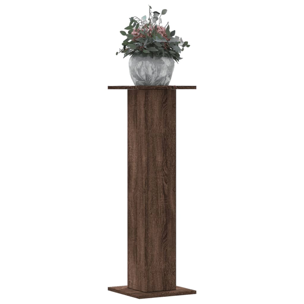 vidaXL Βάσεις Φυτών 2 Τεμ. Καφέ Δρυς 30x30x95 εκ. Επεξεργασμένο Ξύλο