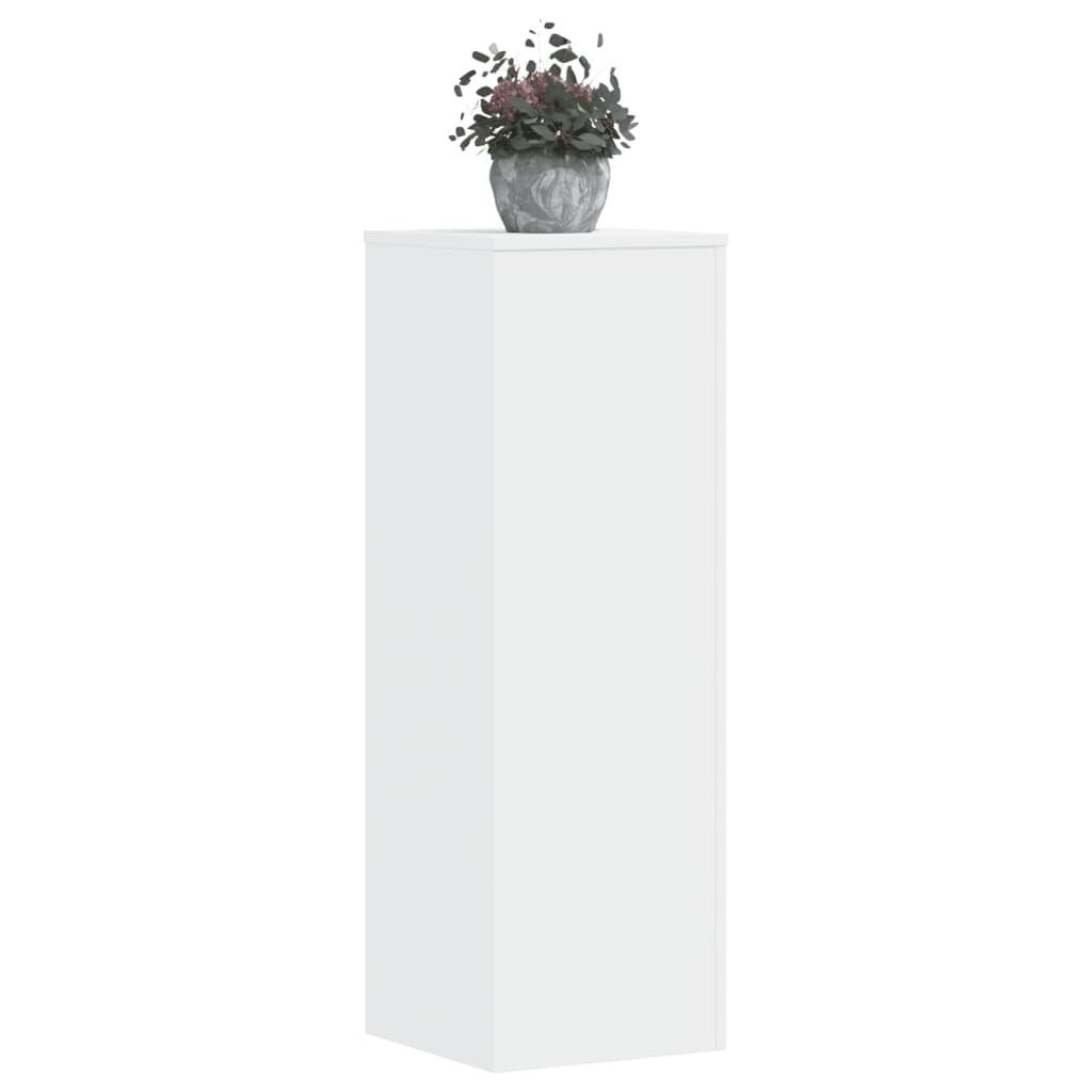 vidaXL Βάσεις Φυτών 2 τεμ. Λευκές 33x33x100 εκ. από Επεξεργασμένο Ξύλο