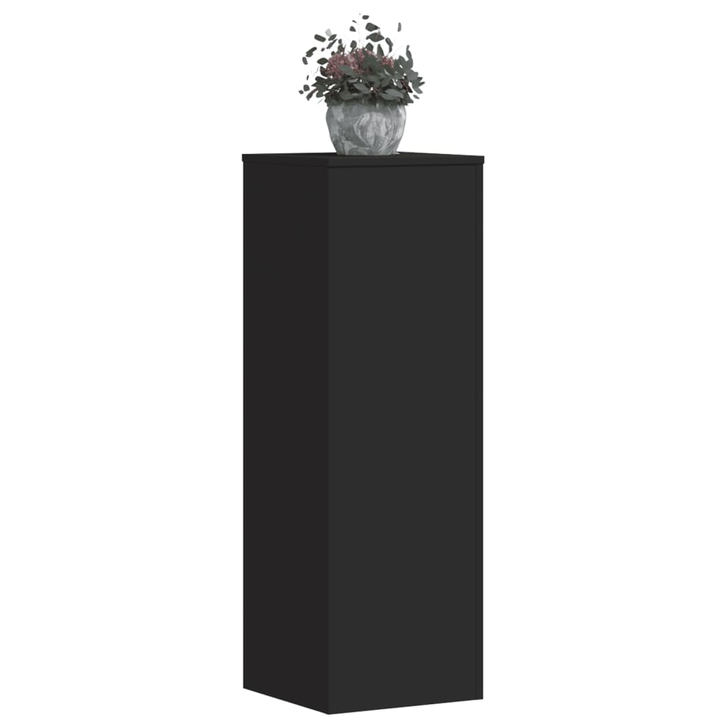 vidaXL Βάσεις Φυτών 2 τεμ. Μαύρες 33x33x100 εκ. από Επεξεργασμένο Ξύλο