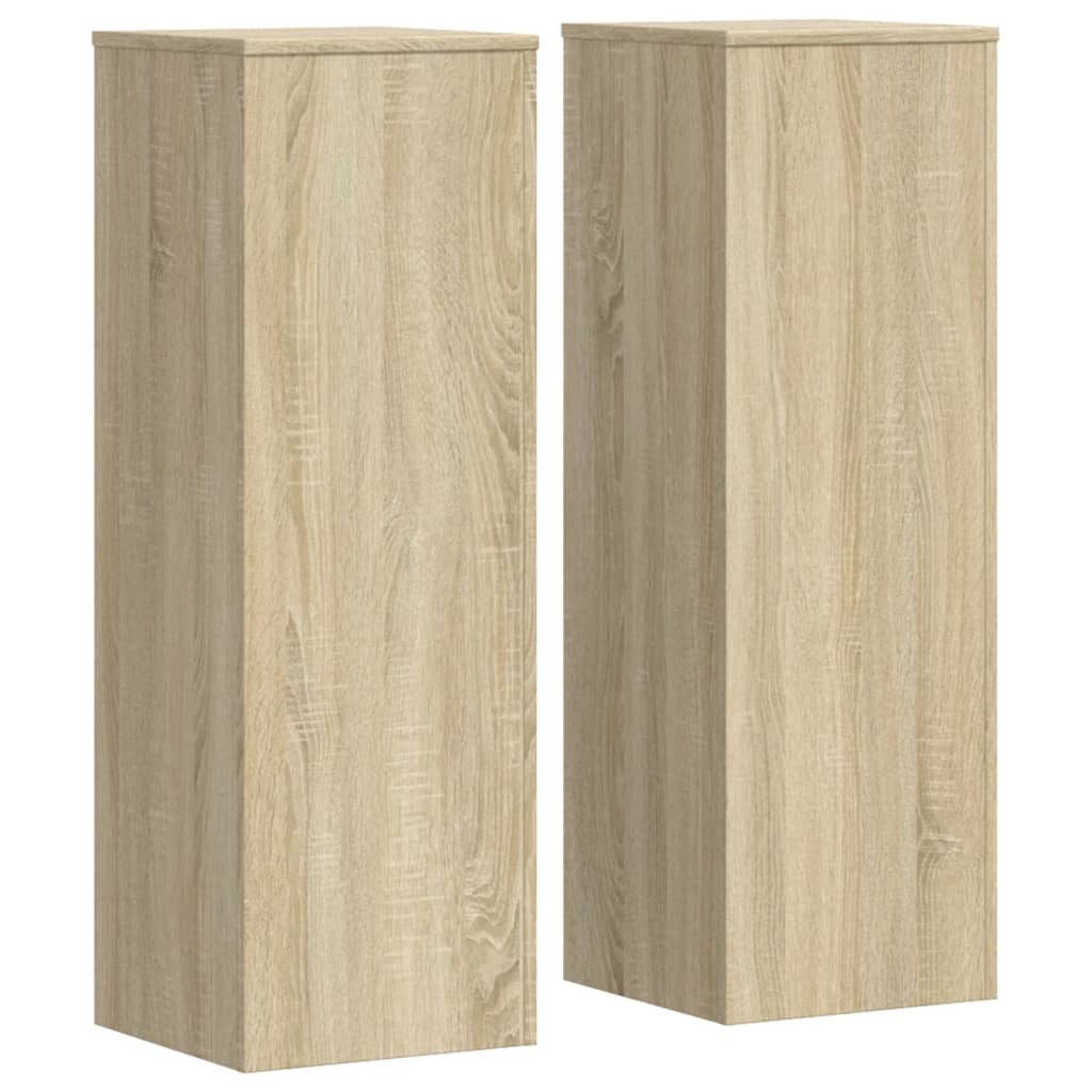 vidaXL Βάσεις Φυτών 2 Τεμ. Sonoma Δρυς 33x33x100εκ. Επεξεργασμένο Ξύλο