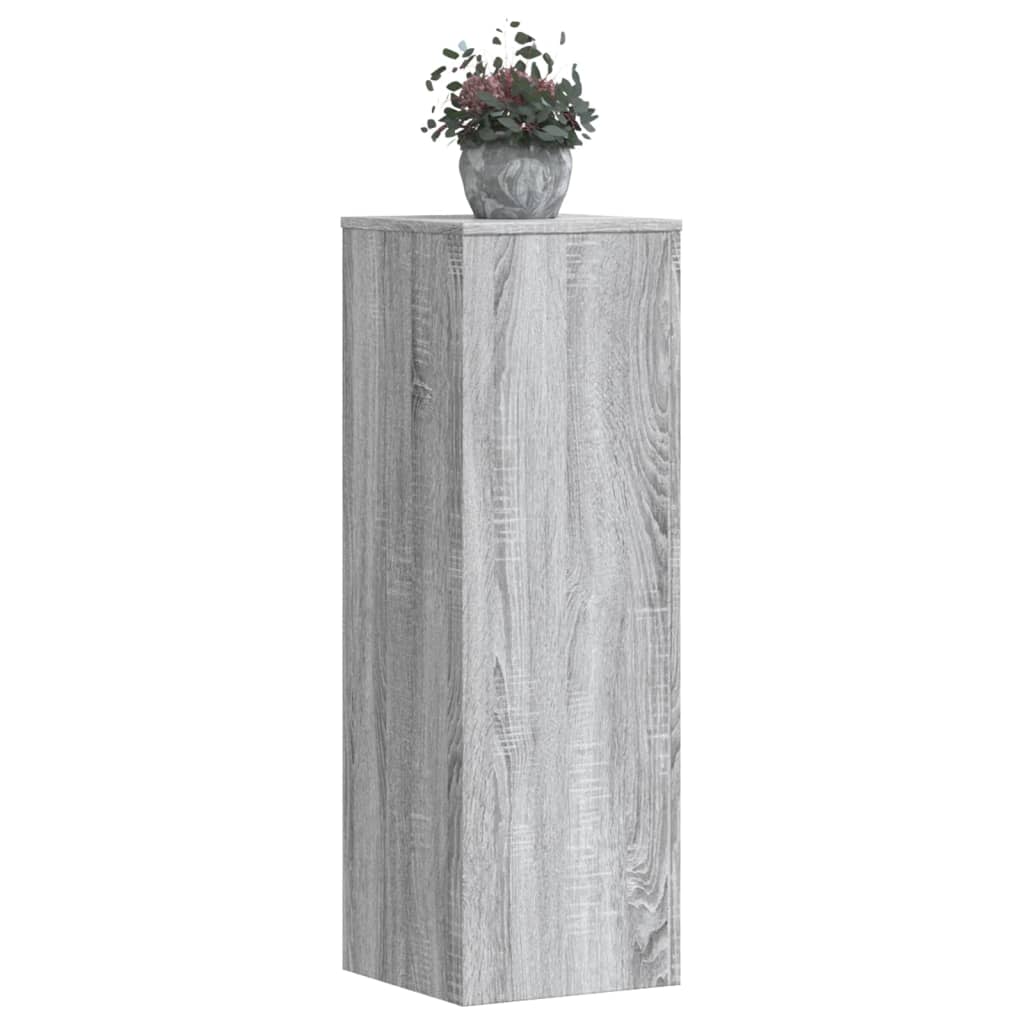 vidaXL Βάσεις Φυτών 2 Τεμ. Γκρι Sonoma 33x33x100εκ. Επεξεργασμένο Ξύλο