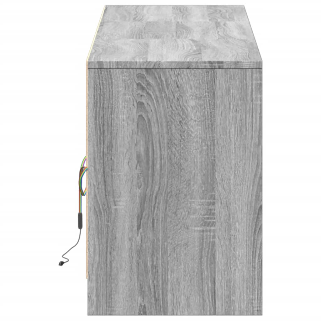 vidaXL Έπιπλο Τηλεόρασης με LED Γκρι Sonoma 180x34x50 εκ. Επεξ. Ξύλο