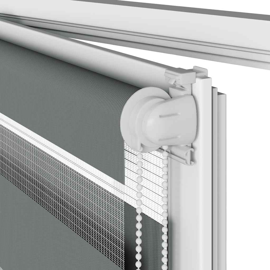 vidaXL Ζέβρα τυφλή Σκούρο Γκρι Πλάτος υφάσματος 60,9 εκ. Πολυεστέρας