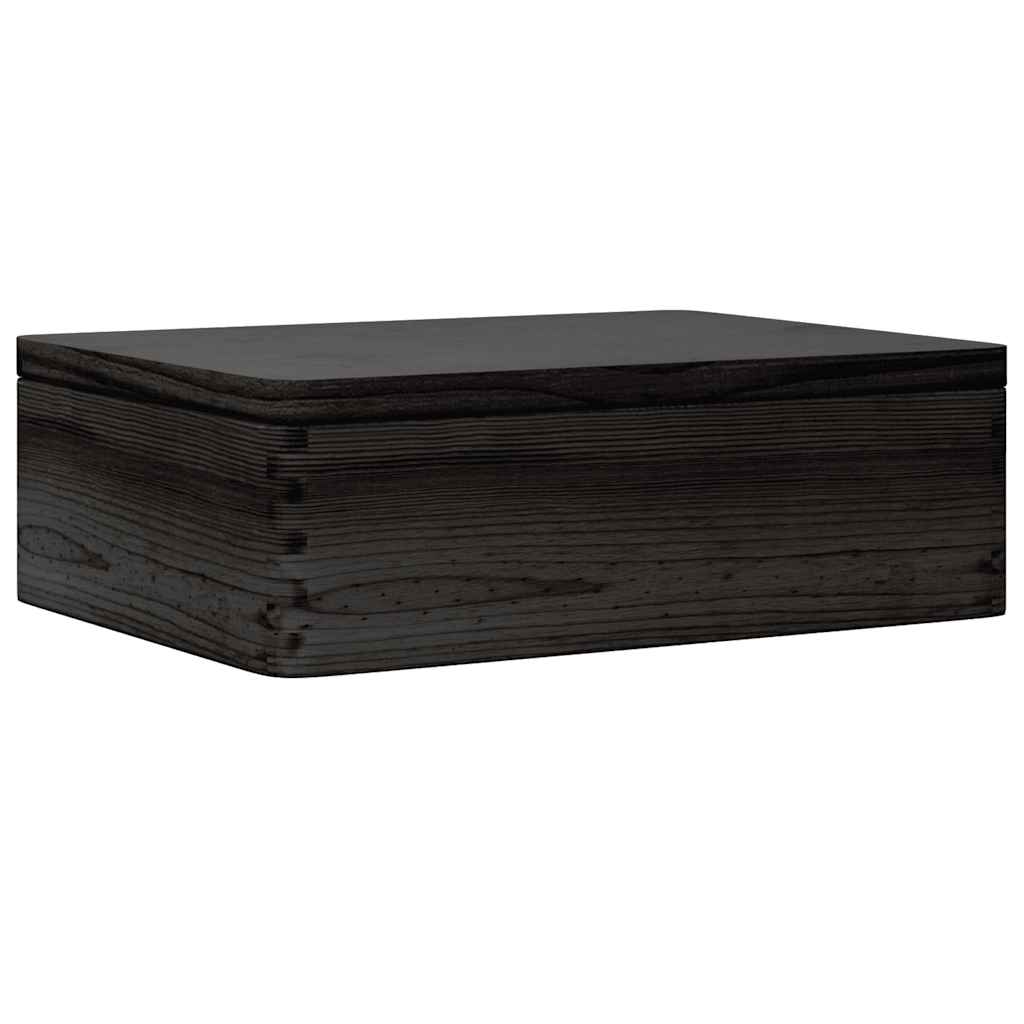 vidaXL Ξύλινο κουτί με καπάκι Μαύρο 40x30x13 cm από μασίφ ξύλο πεύκο