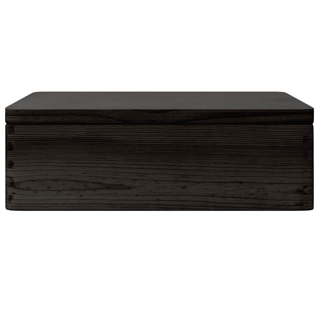 vidaXL Ξύλινο κουτί με καπάκι Μαύρο 40x30x13 cm από μασίφ ξύλο πεύκο