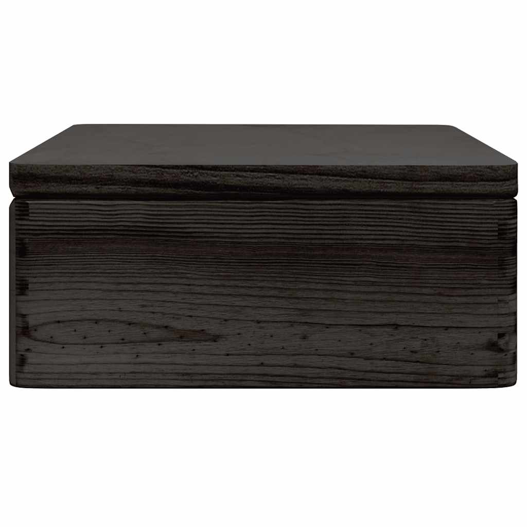 vidaXL Ξύλινο κουτί με καπάκι Μαύρο 40x30x13 cm από μασίφ ξύλο πεύκο