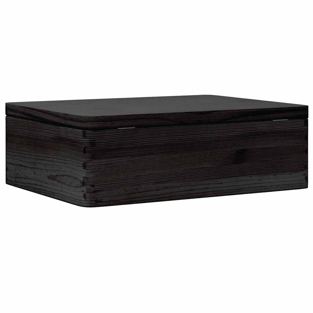 vidaXL Ξύλινο κουτί με καπάκι Μαύρο 40x30x13 cm από μασίφ ξύλο πεύκο