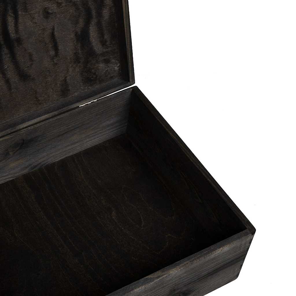 vidaXL Ξύλινο κουτί με καπάκι Μαύρο 40x30x13 cm από μασίφ ξύλο πεύκο