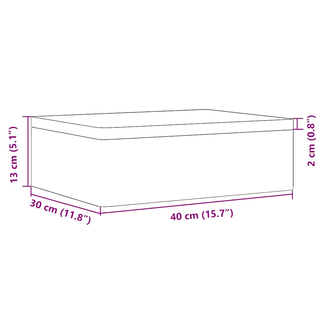 vidaXL Ξύλινο κουτί με καπάκι Μαύρο 40x30x13 cm από μασίφ ξύλο πεύκο