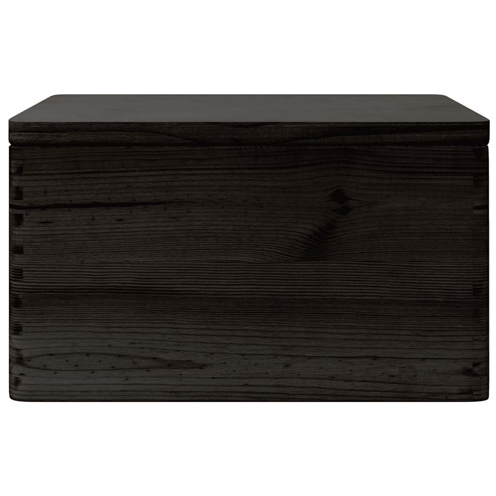 vidaXL Ξύλινο κουτί με καπάκι Μαύρο 40x30x23 cm από μασίφ ξύλο πεύκο
