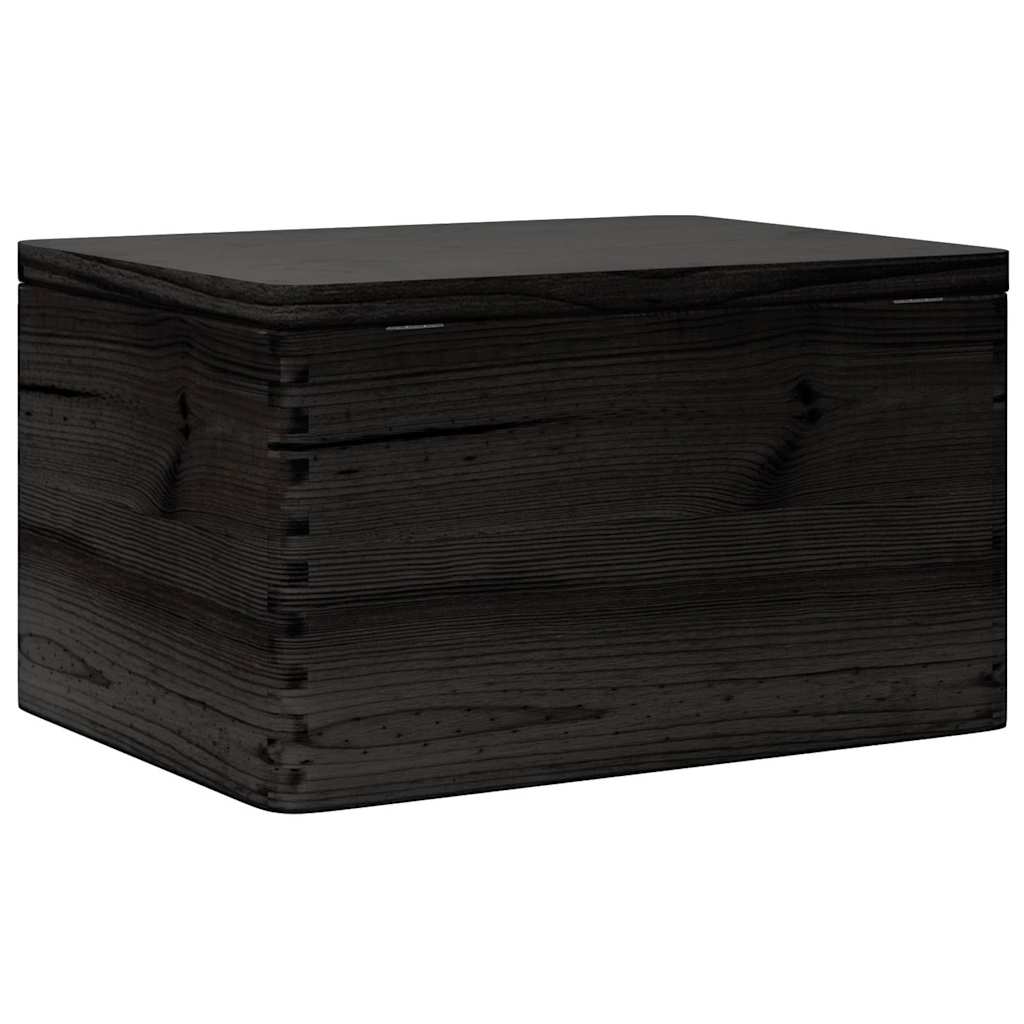 vidaXL Ξύλινο κουτί με καπάκι Μαύρο 40x30x23 cm από μασίφ ξύλο πεύκο