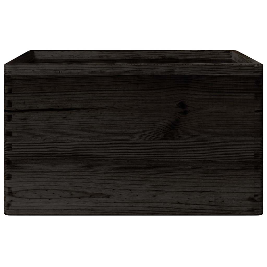 vidaXL Ξύλινο κουτί με χειρολαβές Μαύρο 40x30x23 cm μασίφ ξύλο πεύκο