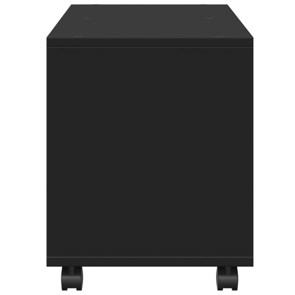 vidaXL Ντουλάπι Τροχήλατο Μαύρο 72x33x42,5 εκ. από Επεξ. Ξύλο