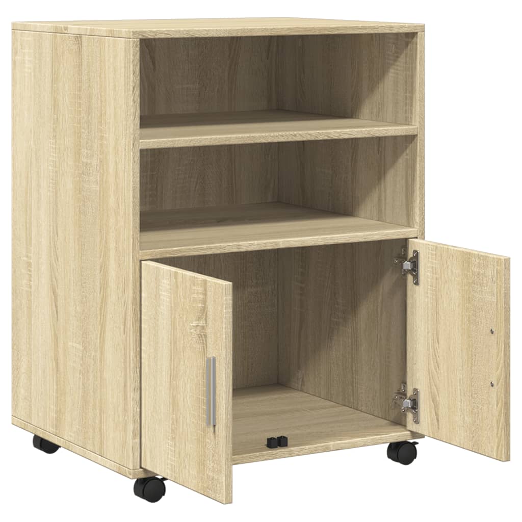 vidaXL Ντουλάπι Τροχήλατο Sonoma Δρυς 60x48x81 εκ. από Επεξ. Ξύλο