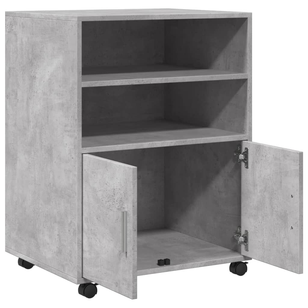 vidaXL Ντουλάπι Τροχήλατο Γκρι Σκυρ. 60x48x81 εκ. από Επεξ. Ξύλο