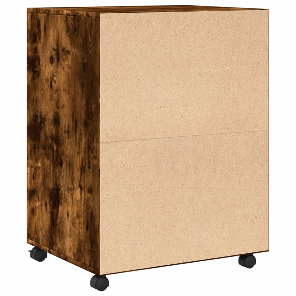 vidaXL Ντουλάπι Με Ροδάκια Καπνιστή Δρυς 60x48x81 εκ. Επεξ. Ξύλο