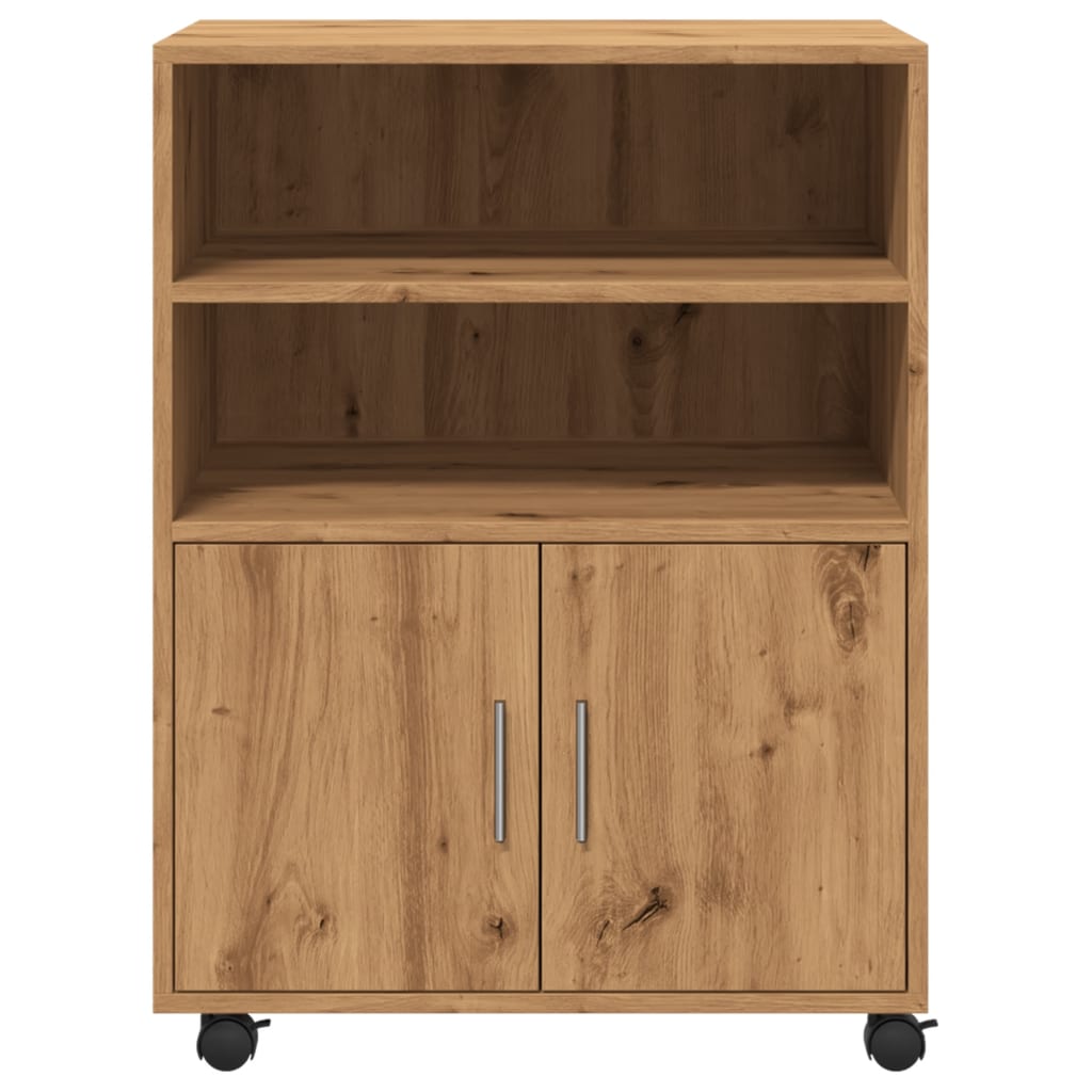 vidaXL Ντουλάπι Τροχήλατο Αρτισιανή Δρυς 60x48x81 εκ. από Επεξ. Ξύλο