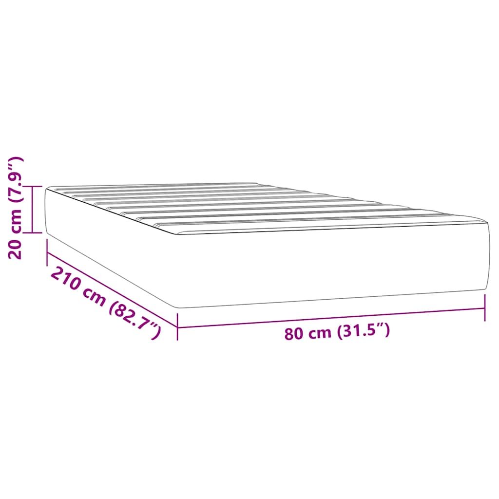 vidaXL Στρώμα με Pocket Springs 80 x 210 x 20 εκ. Ροζ