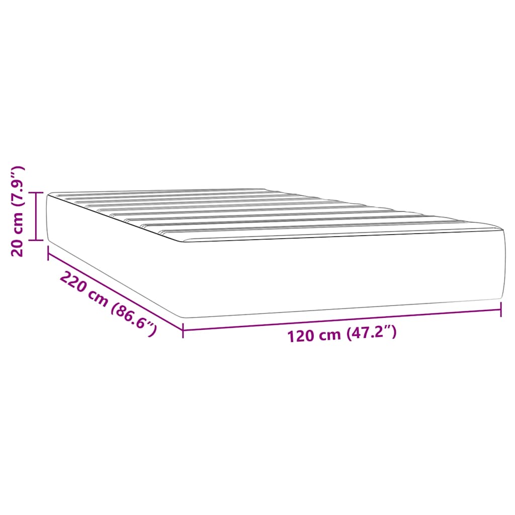 vidaXL Στρώμα με Pocket Springs 120 x 220 x 20 εκ. Ροζ