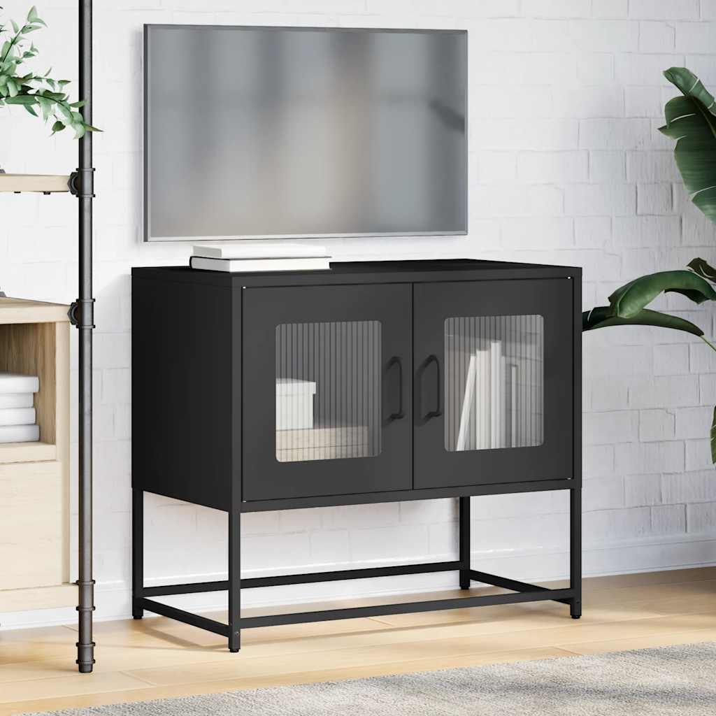 ντουλάπι τηλεόρασης vidaXL Μαύρο 68x39x60,5cm από χάλυβα ψυχρής έλασης