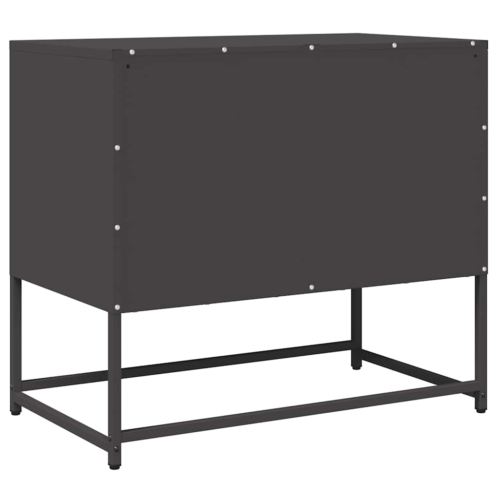 ντουλάπι τηλεόρασης vidaXL Μαύρο 68x39x60,5cm από χάλυβα ψυχρής έλασης