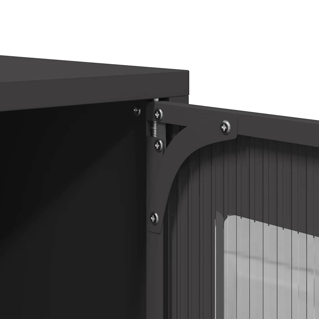 ντουλάπι τηλεόρασης vidaXL Μαύρο 68x39x60,5cm από χάλυβα ψυχρής έλασης