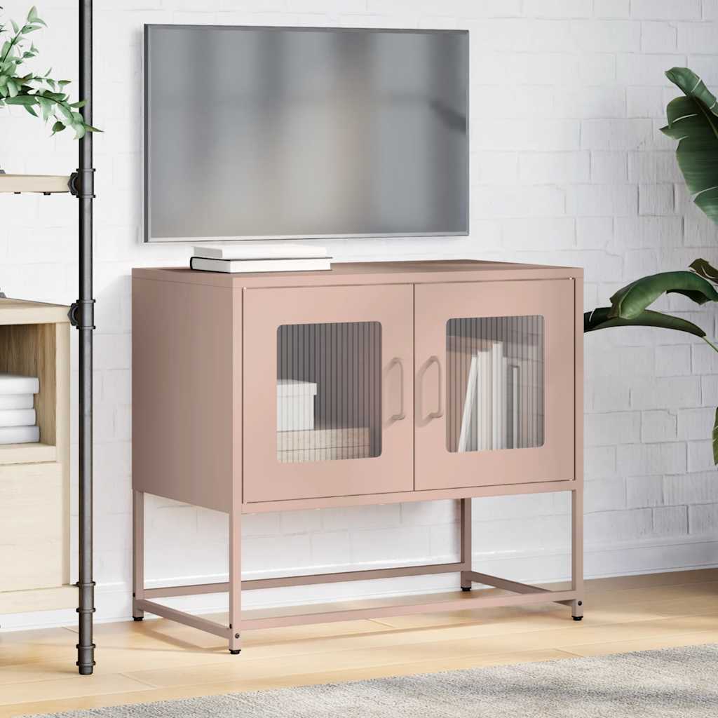 ντουλάπι τηλεόρασης vidaXL Ροζ 68x39x60,5 cm Ατσάλι ψυχρής έλασης