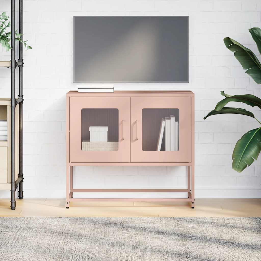 ντουλάπι τηλεόρασης vidaXL Ροζ 68x39x60,5 cm Ατσάλι ψυχρής έλασης